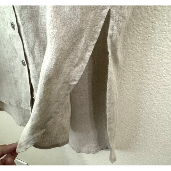 The Shanty Tunic Top Womens Medium Beige Linen Sleeveless - Picture 4 of 9